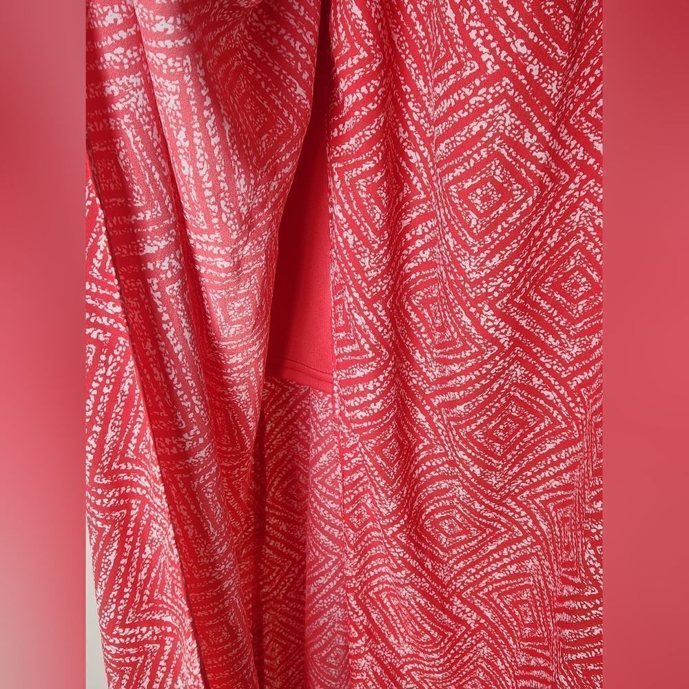 Guess L Red And White Pattern Wrap Front Spaghett… - image 7